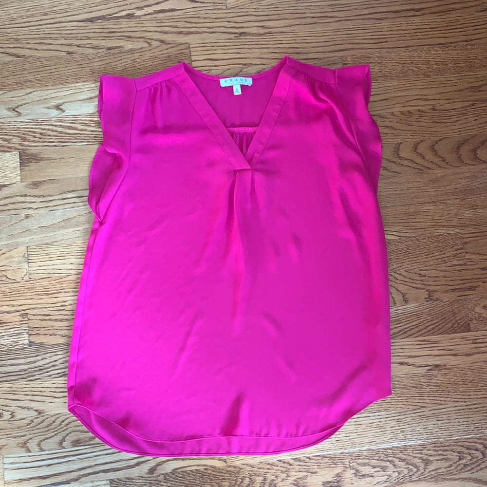 Chaus NY Women’s Pink Blouse Ruffle Size Small